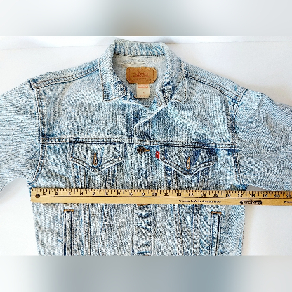 Acid Wash 80s Trucker III Levi Denim Jacket size Medium‎ Women's 57508-0209 Made - Picture 7 of 12